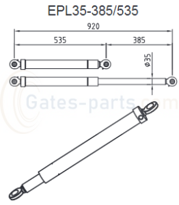 309589 - Siłownik hydrauliczny główny EPL35-385/535 do rampy HRT