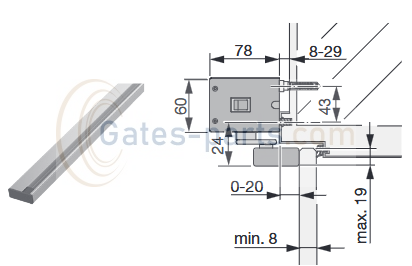 Szyna do drzwi szklanych do napędu PortaMatic Hormann  .png